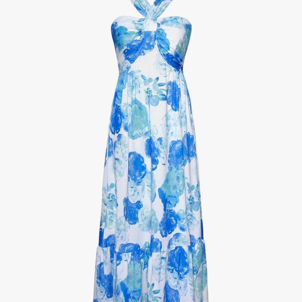 NWT Blue and Green Floral Maxi Dress-S